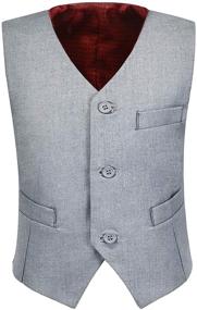 img 4 attached to Lycody Kids Formal Vest Toddler Boys' Clothing