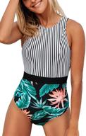 👙 cupshe women's black striped swimsuit - stylish swimwear for women logo