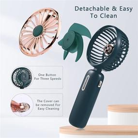 img 1 attached to 🌬️ Rechargeable Portable Fan - BIGKEYEOY Handheld Personal Fan for Summer, Battery Operated Travel & Outdoors (Green)