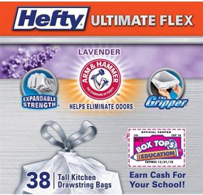 img 2 attached to 🗑️ Hefty Ultimate Flex Tall Kitchen Bags, Lavender, 38 Count - Strong and Flexible Trash Bags for Kitchen Waste Disposal