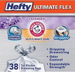 img 3 attached to 🗑️ Hefty Ultimate Flex Tall Kitchen Bags, Lavender, 38 Count - Strong and Flexible Trash Bags for Kitchen Waste Disposal