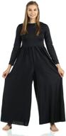 👗 danzcue womens long sleeve crew neck jumpsuit: stylish and comfortable one-piece ensemble! logo