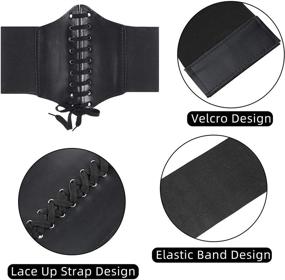 img 2 attached to 👗 Pieces Corset Elastic Waistband 26-36 inches Women's Accessories Belts