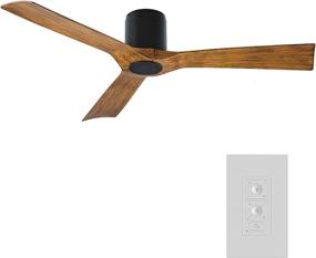 img 3 attached to 🪶 The Aviator 54in Matte Black Distressed Koa Ceiling Fan: Smart Flush Mount, Indoor & Outdoor, 3-Blade Design with Wall Control