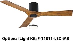 img 1 attached to 🪶 The Aviator 54in Matte Black Distressed Koa Ceiling Fan: Smart Flush Mount, Indoor & Outdoor, 3-Blade Design with Wall Control