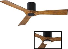 img 2 attached to 🪶 The Aviator 54in Matte Black Distressed Koa Ceiling Fan: Smart Flush Mount, Indoor & Outdoor, 3-Blade Design with Wall Control