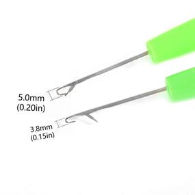 img 3 attached to 🧶 2Pcs Latch Hook Crochet Needles - Big Crochet Needle (5.0mm) & Small Crochet Needle (3.8mm)