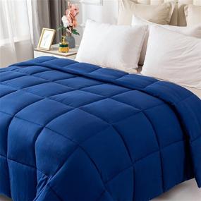 img 4 attached to Frabo All Season Down Alternative Comforter King Size: Plush & Lightweight 90x104 inches (Blue, King)