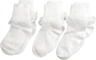 👧 stylish and comfortable: jefferies socks big girls' tutu lace socks (pack of 3) logo
