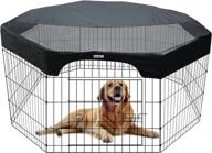 premium dog playpen mesh top cover: escape-proof, shade-providing & durable - fits all 24 inch wide 8-panel pens (playpen not included!) логотип