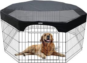 img 4 attached to Premium Dog Playpen Mesh Top Cover: Escape-Proof, Shade-Providing & Durable - Fits All 24 Inch Wide 8-Panel Pens (Playpen Not Included!)