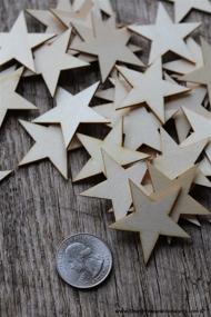 img 2 attached to Pack of 50 Small 1.5 🌟 inch Wooden Stars – 1-1/2 inch Size