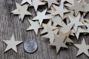 img 1 attached to Pack of 50 Small 1.5 🌟 inch Wooden Stars – 1-1/2 inch Size