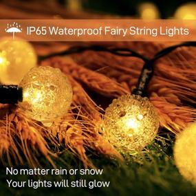 img 1 attached to 🌞 Solar Powered String Lights, COOLAPA 80 Led 46 FT Warm White Crystal Globe Lights for Christmas Decor Garden, Outdoor Garden Lights with 8 Lighting Modes, USB Charging, Waterproof Patio Lights