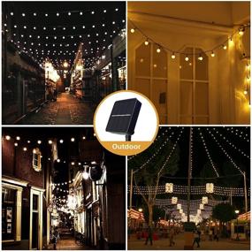 img 2 attached to 🌞 Solar Powered String Lights, COOLAPA 80 Led 46 FT Warm White Crystal Globe Lights for Christmas Decor Garden, Outdoor Garden Lights with 8 Lighting Modes, USB Charging, Waterproof Patio Lights