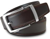 mens leather ratchet click belt logo