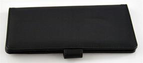 img 2 attached to 👜 Stylish Black Vegan Leather Slim Checkbook Register Latch for Women - 7.5