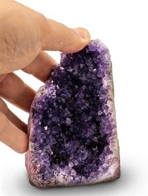 img 1 attached to Premium Raw Amethyst Crystal Clusters - Deep Purple Geode Quartz from Uruguay (1 lb to 1.5 lb)