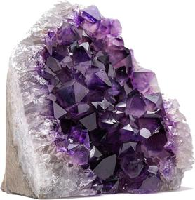 img 4 attached to Premium Raw Amethyst Crystal Clusters - Deep Purple Geode Quartz from Uruguay (1 lb to 1.5 lb)