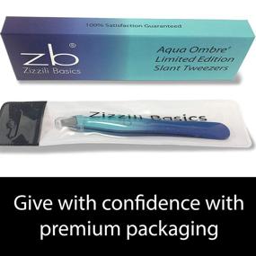 img 1 attached to 💦 Zizzili Basics Aqua Ombré Slant Tweezer - Limited Edition - Top Tweezers for Eyebrow Shaping, Hair Removal, and Precision Needs