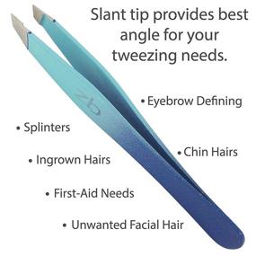 img 2 attached to 💦 Zizzili Basics Aqua Ombré Slant Tweezer - Limited Edition - Top Tweezers for Eyebrow Shaping, Hair Removal, and Precision Needs