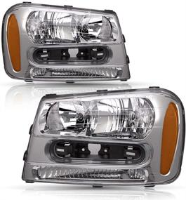img 4 attached to BRYGHT Headlight Assembly Fit For 2002-2009 Chevy Trailblazer Passenger And Driver Side