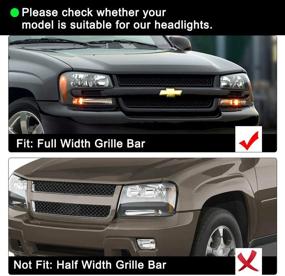 img 2 attached to BRYGHT Headlight Assembly Fit For 2002-2009 Chevy Trailblazer Passenger And Driver Side