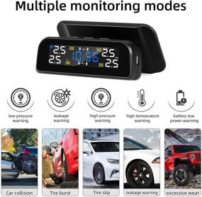 img 2 attached to 🔋 Jansite Solar Wireless TPMS: 360° Rotation Safety Monitor with 4 Waterproof Sensors - Real-time Display Pressure & Temperature