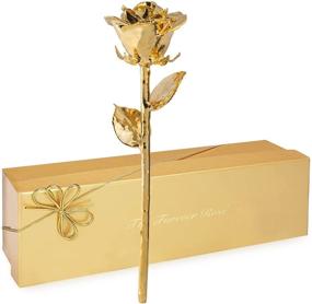 img 4 attached to Forever Rose Real 24K Gold Rose: Handcrafted One-of-a-Kind Beauty Dipped in 24K Gold, Ensuring Eternal Splendor