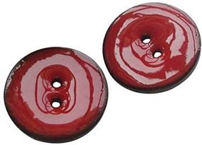 img 2 attached to 🧥 Chenkou Craft Enamel Coco Two Hole Sewing Buttons for Overcoat Decoration - 25mm, Pack of 20 (Red)