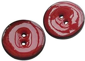 img 1 attached to 🧥 Chenkou Craft Enamel Coco Two Hole Sewing Buttons for Overcoat Decoration - 25mm, Pack of 20 (Red)