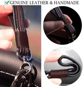 img 2 attached to 🔑 Premium Leather Valet Keychain by QIAOBA - Handmade Car Key Chain