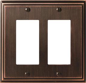 img 3 attached to Amerock Mulholland Oil Rubbed Bronze Wall Plate - 2 Rocker Switch Cover, 1 Pack - Decora Light Switch Plate
