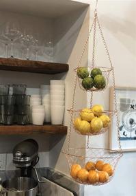 img 3 attached to 🍎 Fox Run 3-Tier Copper Hanging Kitchen Fruit Baskets, 32 Inches