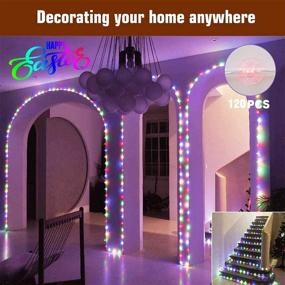 img 2 attached to 🔋 Battery Powered LED Rope Lights with Remote Control - 40Ft 120 LEDs, 8 Modes, Color Changing, Indoor/Outdoor Waterproof Strip Fairy Lights for Garden, Christmas Party & Holiday Decoration (2 Pack)