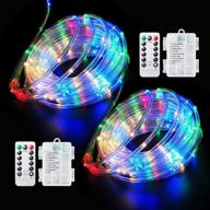 🔋 battery powered led rope lights with remote control - 40ft 120 leds, 8 modes, color changing, indoor/outdoor waterproof strip fairy lights for garden, christmas party & holiday decoration (2 pack) логотип