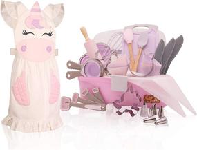 img 4 attached to 🦄 Unicorn Baking Set with Storage Case, Functional Utensils, Cookie Cutters, and Baking Supplies, Lovely Unicorn Apron for Kids - Baker Buddy