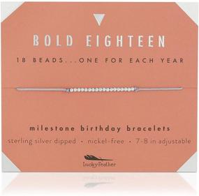 img 4 attached to Lucky Feather Milestone 18th Birthday Gifts for Girls - Trendy 14K Gold Dipped Beads Bracelet on Adjustable Cord - Perfect Bold 18 Year Old Girl Gifts