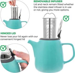 img 2 attached to 🍵 Tealyra Turquoise 27 oz Stainless Steel Tea Infuser with Extra Fine Mesh