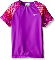 speedo girls sleeve rashguard x small logo