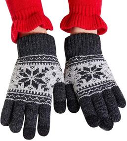 img 4 attached to 🧤 Cozy & Convenient: Kids Gloves Toddler Winter Snow Knit Touch Screen Girl Cold Weather Gloves