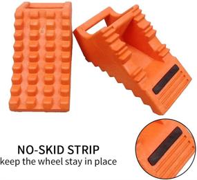 img 3 attached to 🧱 Колодки для колес ROBLOCK тяжелые с ручкой для домов на колесах - 4 штуки оранжевые