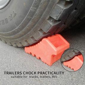 img 1 attached to 🧱 ROBLOCK Wheel Chocks Heavy Duty with Handle for Travel Trailer - 4 Pack Orange