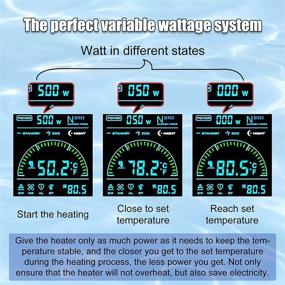 img 1 attached to 🌡️ Kaiyopop LED Digital Temperature Controller Carbon Fiber Aquarium Heater - 300W/500W for 30-120 Gallon Freshwater/Saltwater Fish Tanks