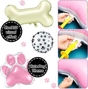 img 2 attached to Dog Themed Balloons Decoration Pack - Includes 46 Pieces: 3 Bone Foil Balloons, 3 Dog Paw Print Helium Balloons, 40 Dog Paw Print Latex Balloons, and Colorful Latex Balloons for Pet Dog Party Supplies and Baby Shower