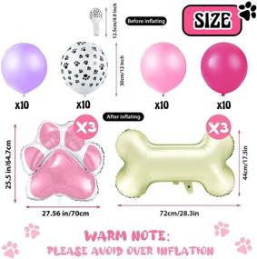 img 3 attached to Dog Themed Balloons Decoration Pack - Includes 46 Pieces: 3 Bone Foil Balloons, 3 Dog Paw Print Helium Balloons, 40 Dog Paw Print Latex Balloons, and Colorful Latex Balloons for Pet Dog Party Supplies and Baby Shower