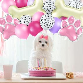 img 1 attached to Dog Themed Balloons Decoration Pack - Includes 46 Pieces: 3 Bone Foil Balloons, 3 Dog Paw Print Helium Balloons, 40 Dog Paw Print Latex Balloons, and Colorful Latex Balloons for Pet Dog Party Supplies and Baby Shower