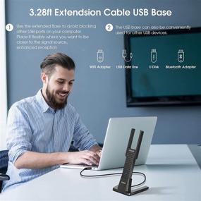 img 1 attached to 📶 High Performance USB WiFi Adapter with Dual Antennas - AC 600Mbps Dual Band 2.4GHz/5.8GHz Wireless Adapter for PC/Laptop/Desktop - Windows 10/8.1/7/XP/Vista/Mac10.15~10.6 compatible
