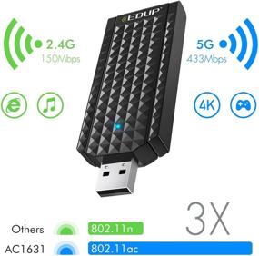 img 3 attached to 📶 High Performance USB WiFi Adapter with Dual Antennas - AC 600Mbps Dual Band 2.4GHz/5.8GHz Wireless Adapter for PC/Laptop/Desktop - Windows 10/8.1/7/XP/Vista/Mac10.15~10.6 compatible