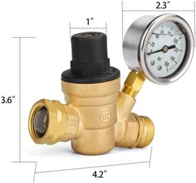 img 3 attached to 🚰 Eapele Water Pressure Regulator Valve with Gauge and Inlet Screened Filter: The Ultimate RV Brass Adjustable Water Pressure Reducer for Camper Trailers